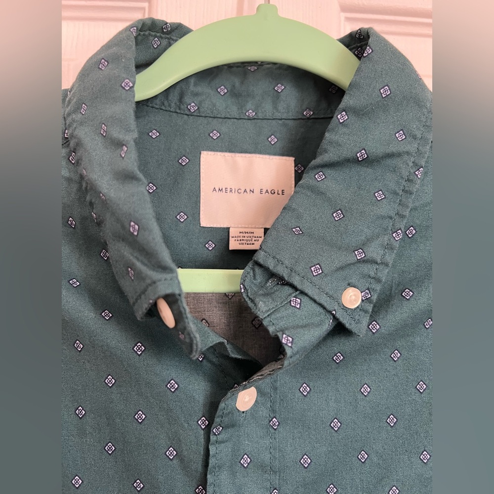American Eagle Outfitters Dark Teal Casual Shirt